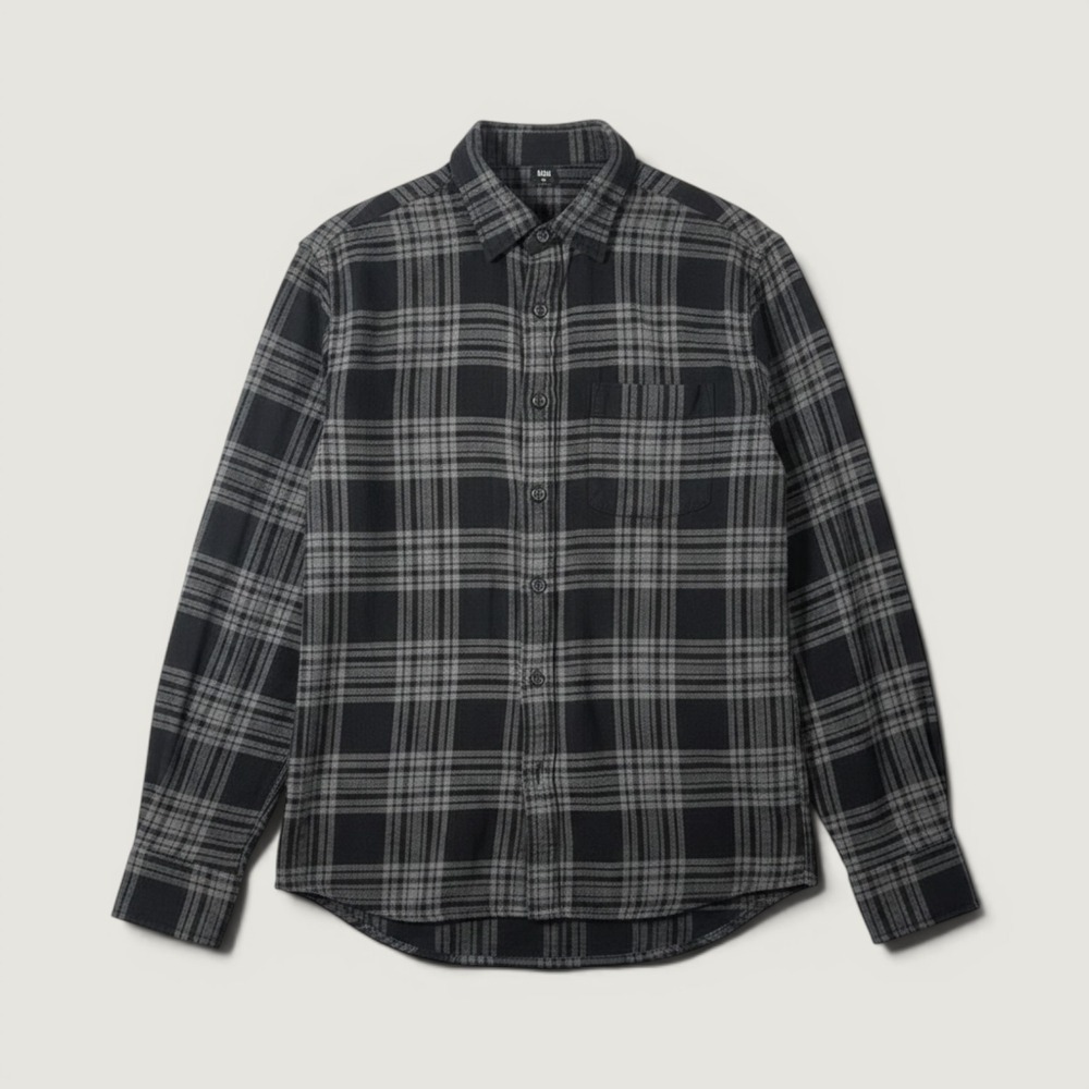 Uniqlo Flannel Checked Long Sleeve Shirt Black/Grey